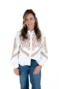 White Embroidered Top