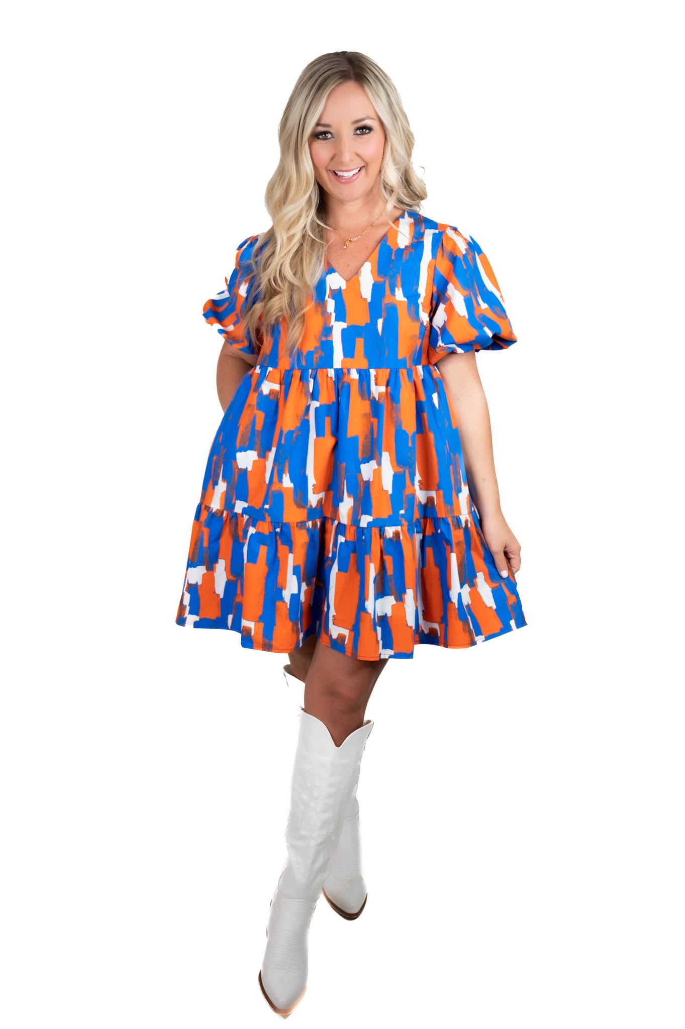 See You At The Game Orange/Blue Dress