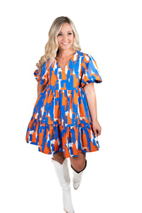 See You At The Game Orange/Blue Dress