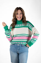 Colorful Cable Knit Sweater