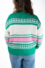 Colorful Cable Knit Sweater