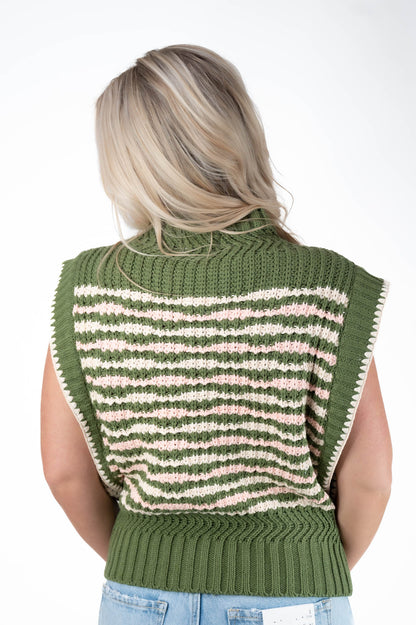 Olive Knit Sweater Vest