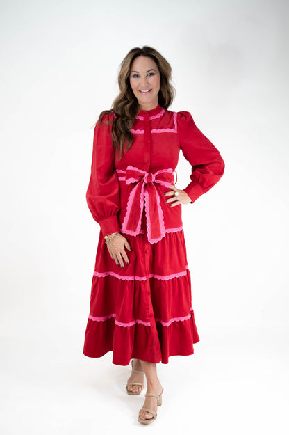 Red Velvet Maxi Dress