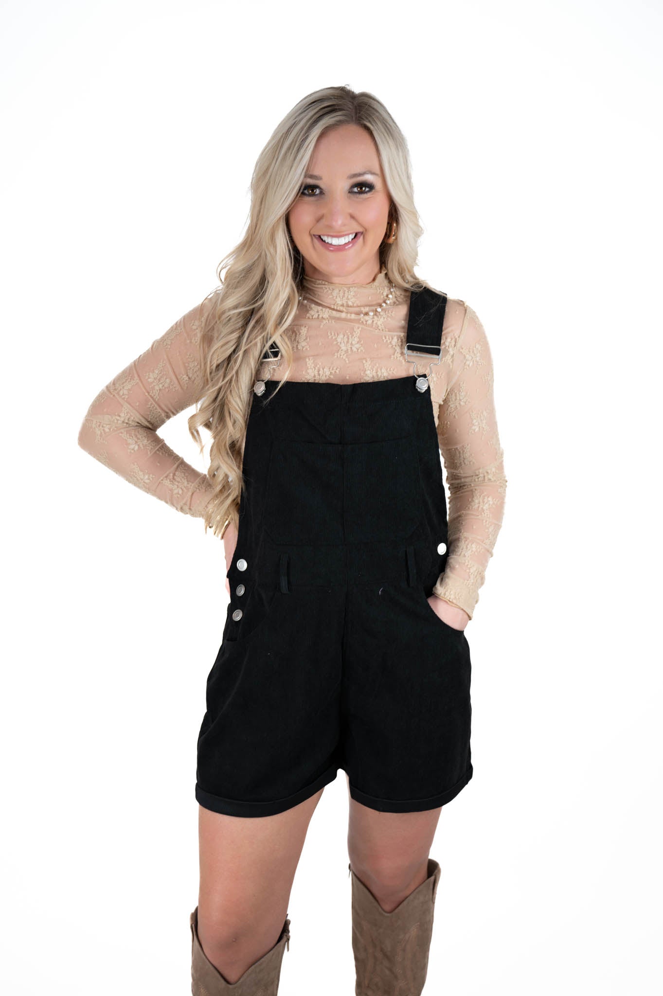 Black Corduroy Overalls