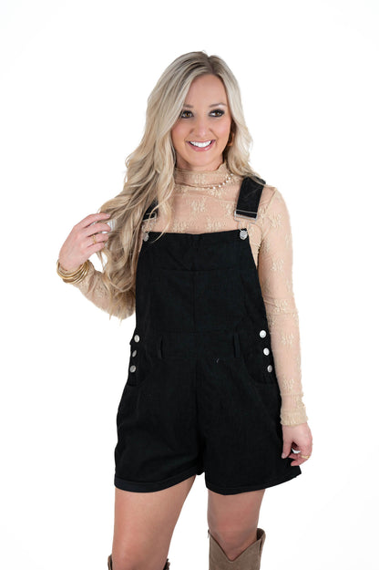 Black Corduroy Overalls