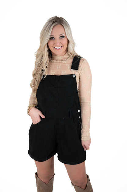 Black Corduroy Overalls