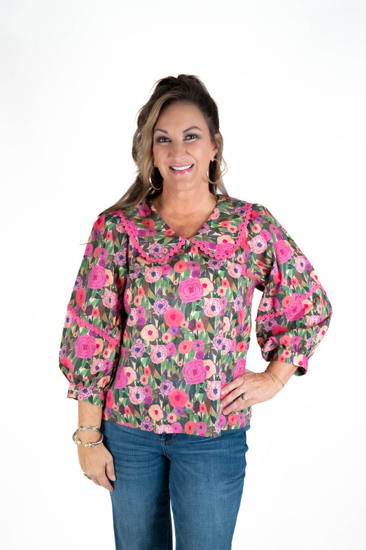 Multi Color Floral Top