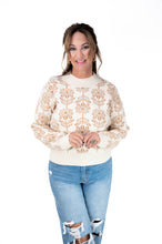 Taupe Floral Printed Sweater