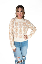 Taupe Floral Printed Sweater