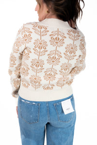 Taupe Floral Printed Sweater