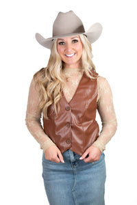 Camel Pleather Vest