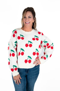 Ivory Cherry Sweater