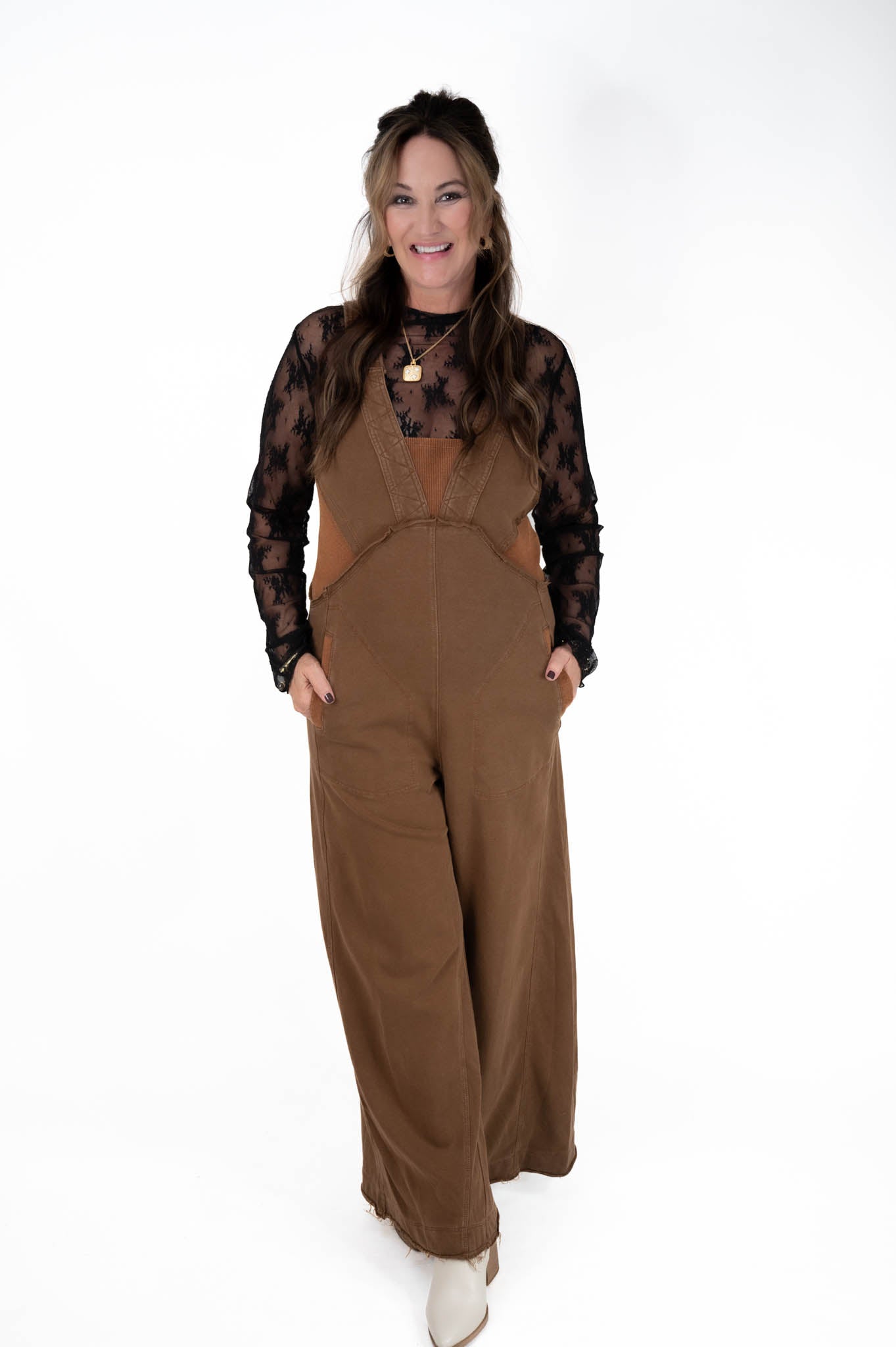 Brown Wide Leg Jumpsuit