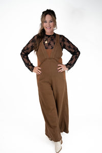 Brown Wide Leg Jumpsuit