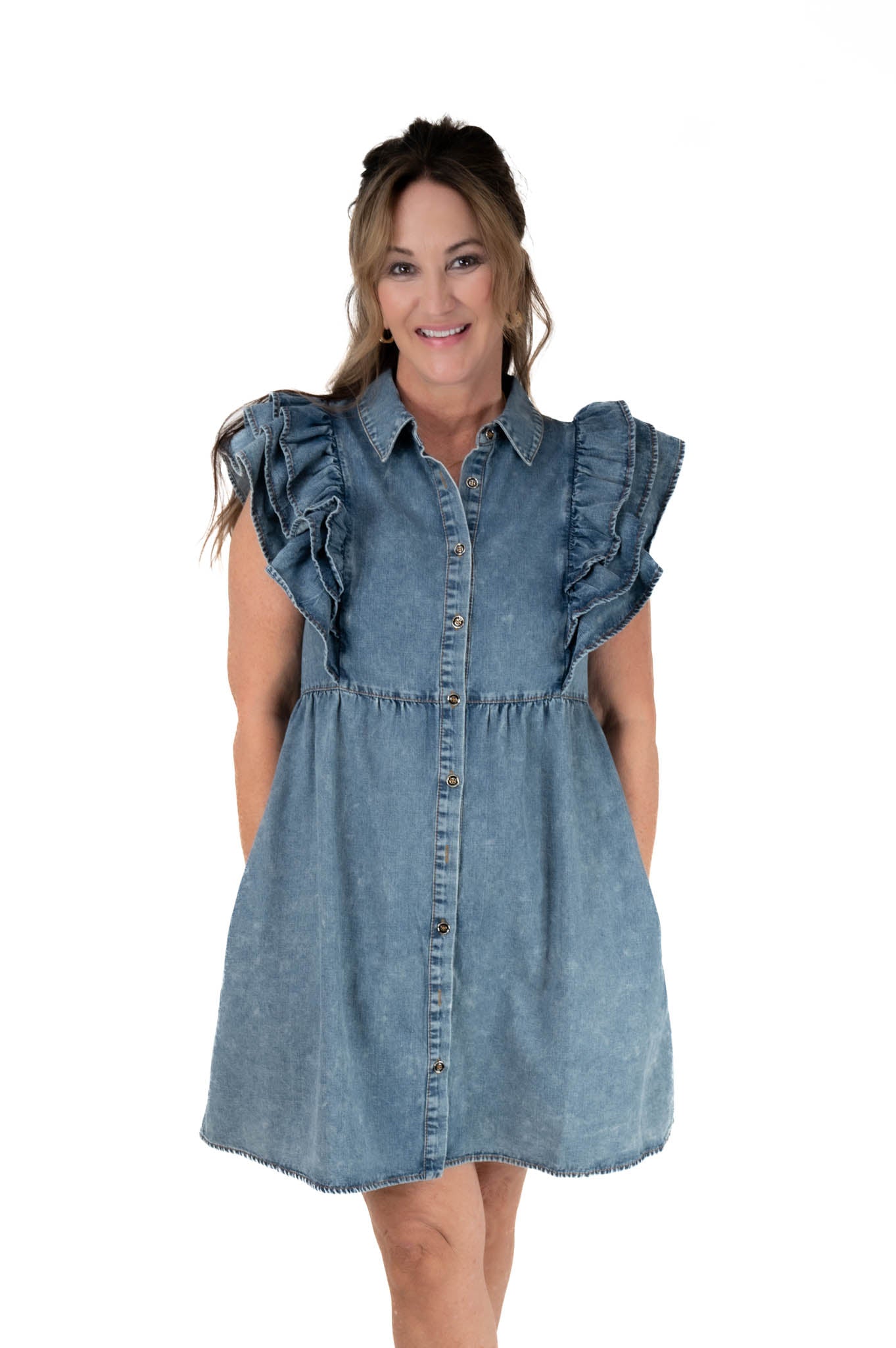 Denim Babydoll Dress