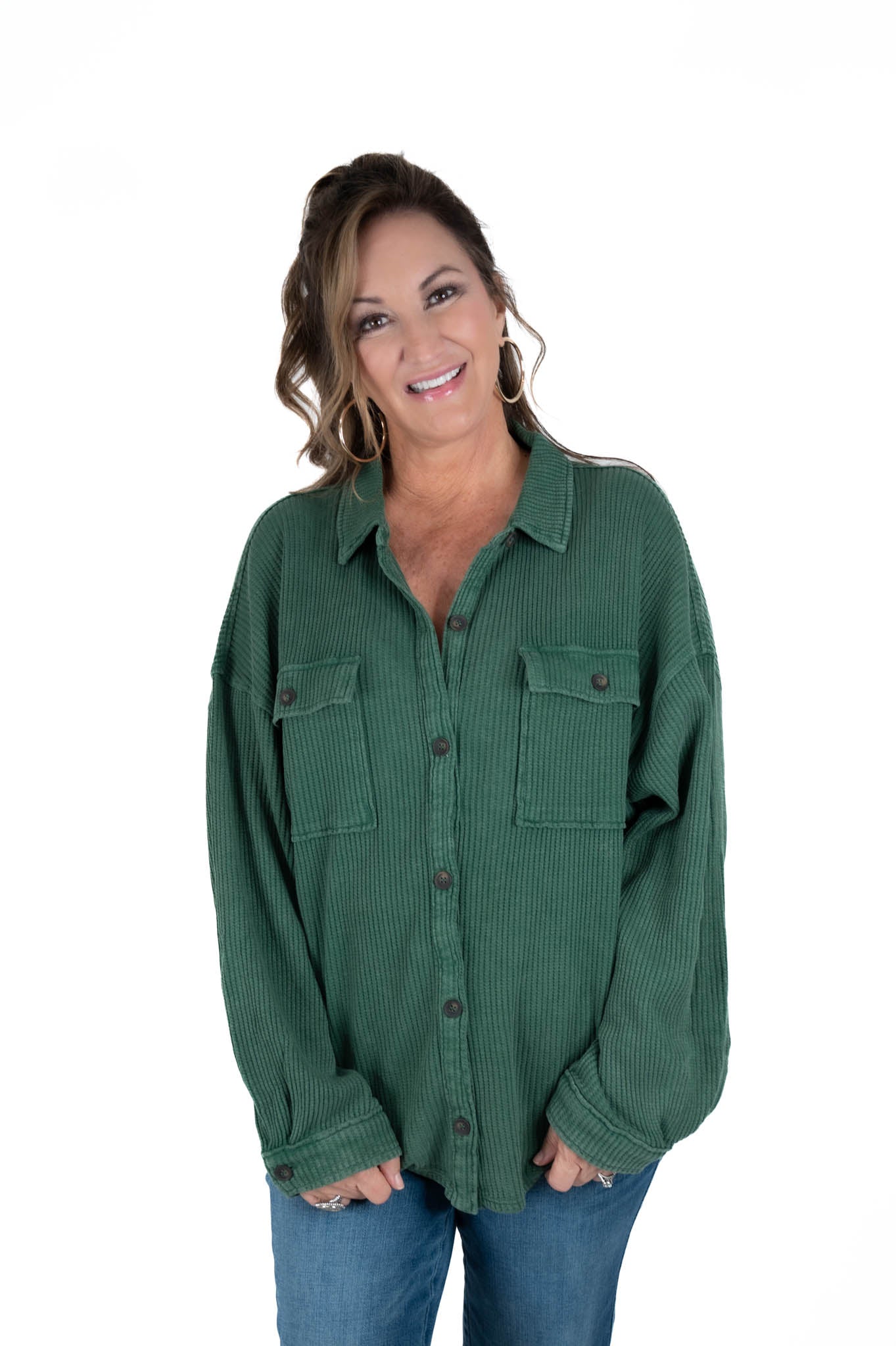 Dark Green Oversized Shacket