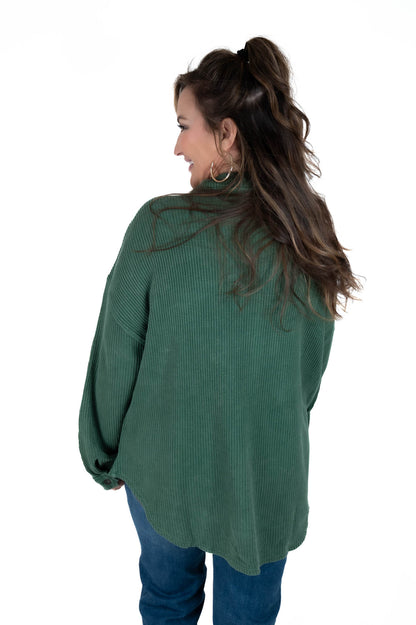 Dark Green Oversized Shacket