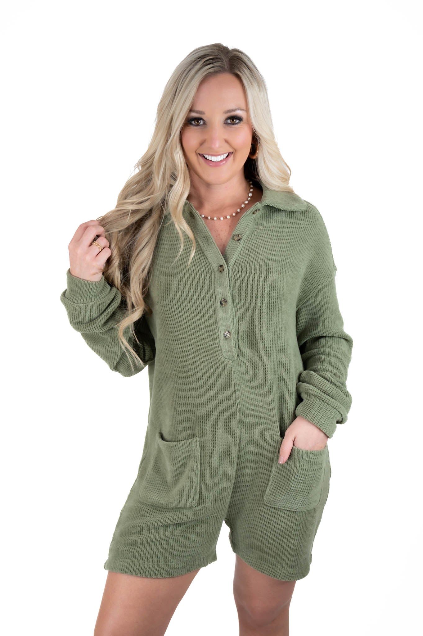 Olive Cozy Romper