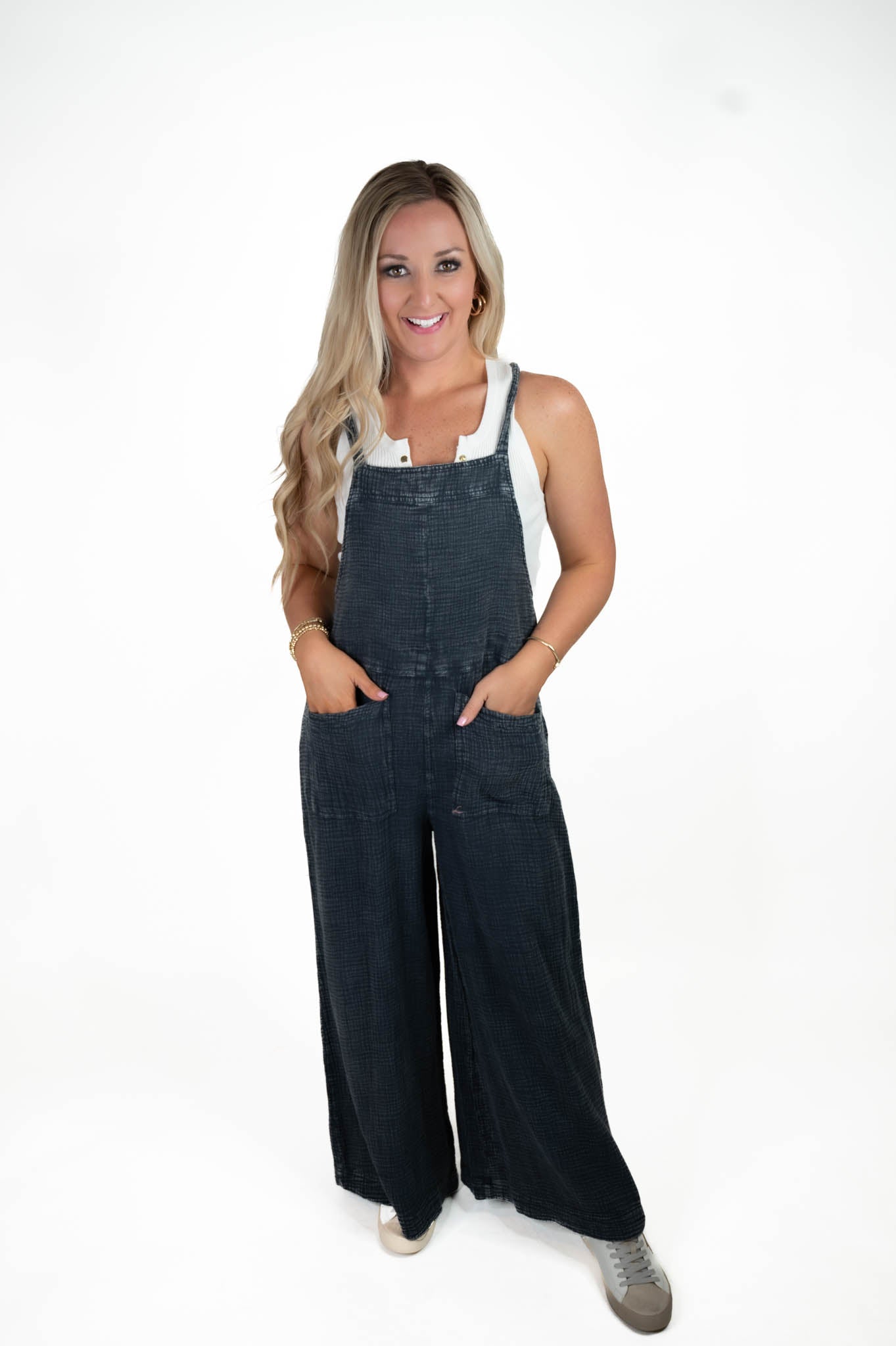 Stay Kind Denim Washed Jumpsuit