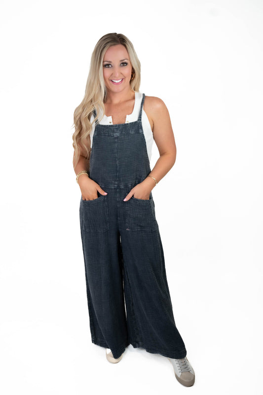 Stay Kind Denim Washed Jumpsuit