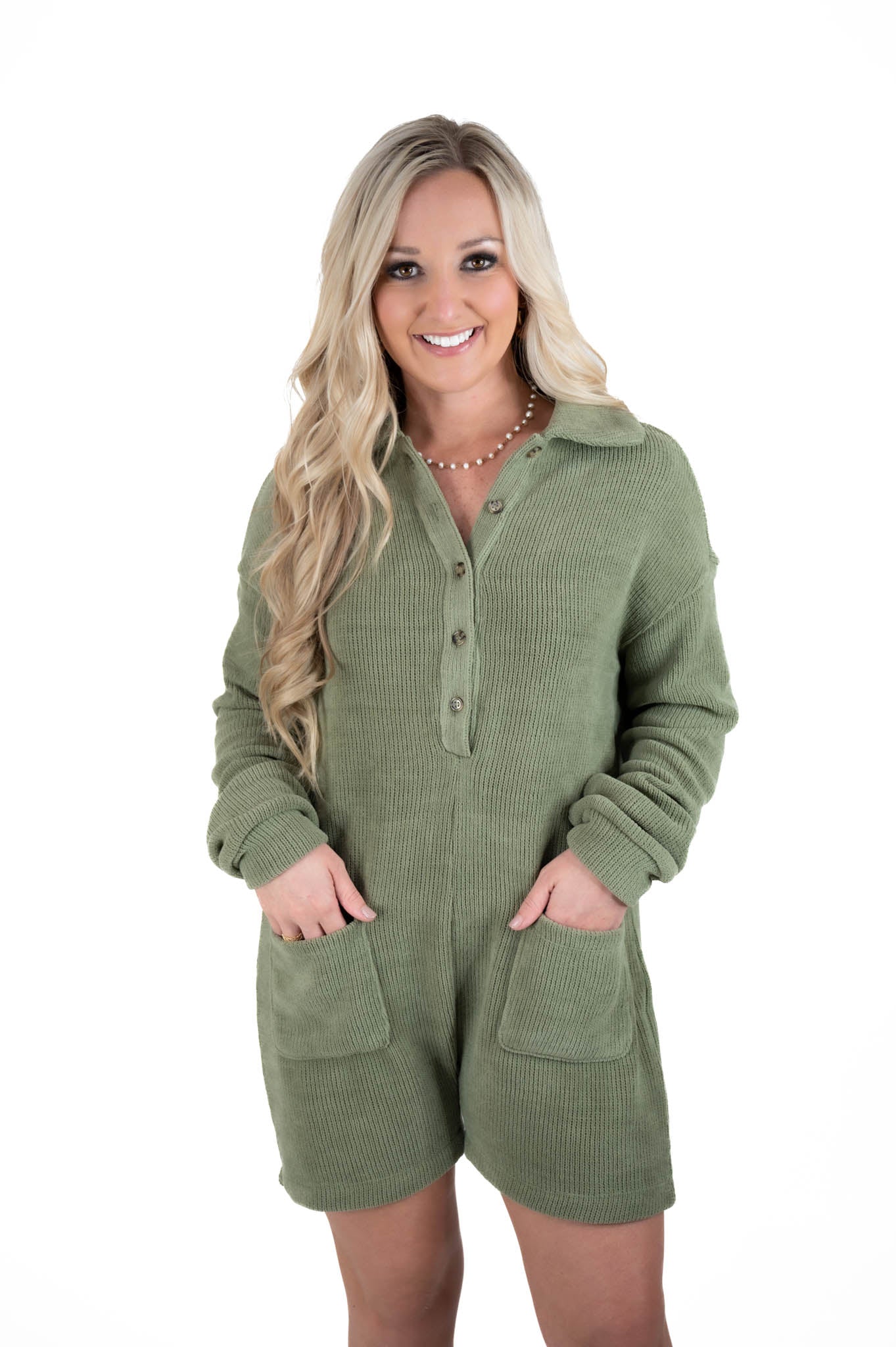 Olive Cozy Romper