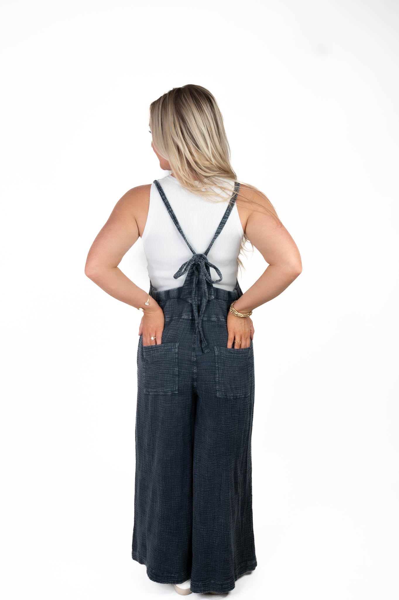 Stay Kind Denim Washed Jumpsuit