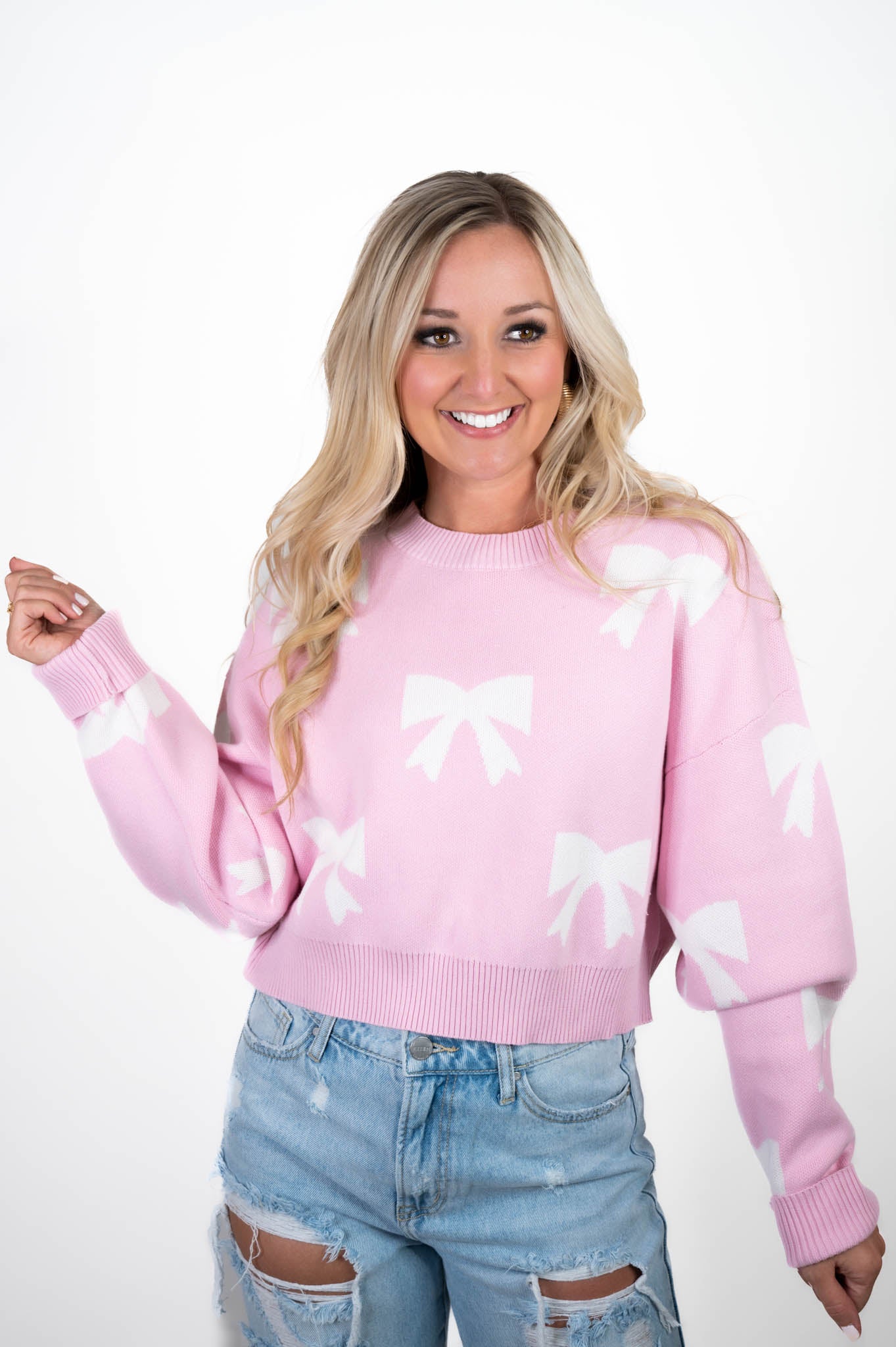 Pink Bow Sweater