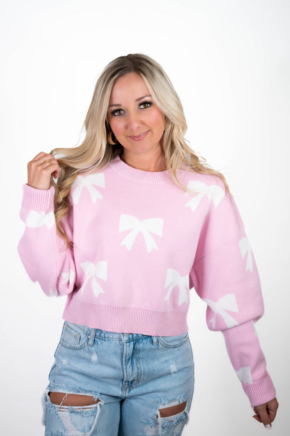 Pink Bow Sweater