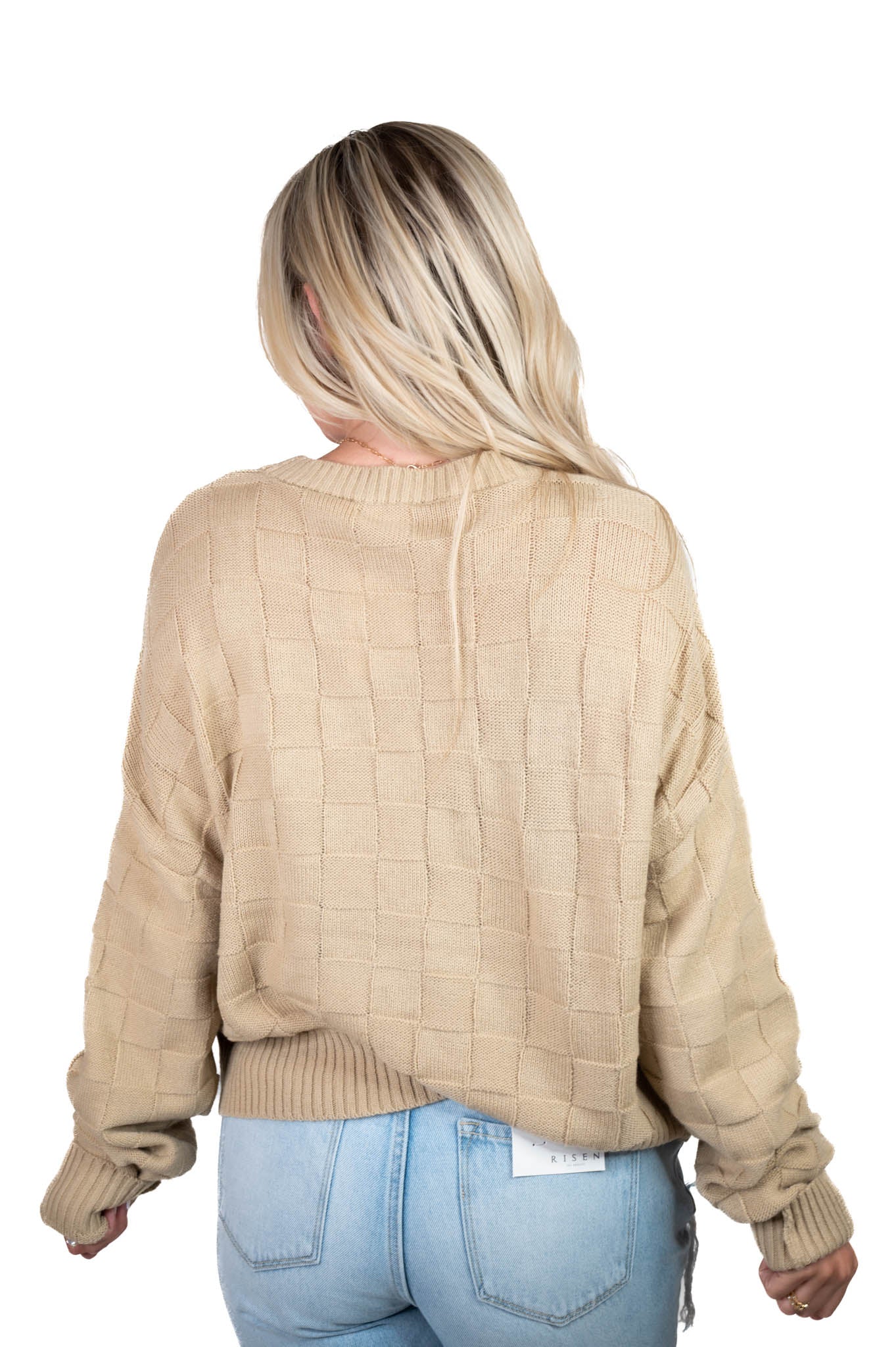 Taupe Checkered Sweater