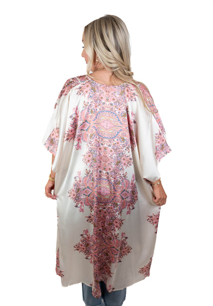 Fearless & Free Satin Printed Kimono