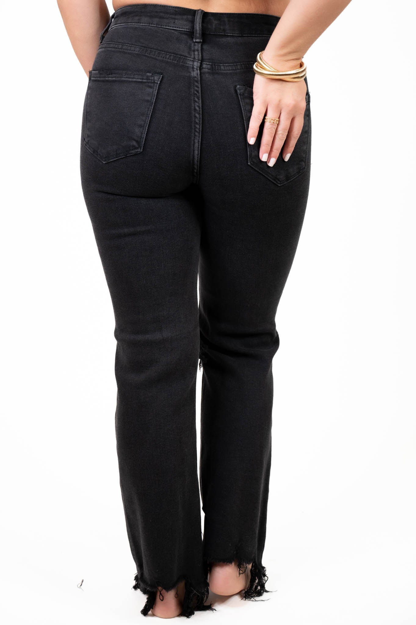 Black High Rise Crop Jeans