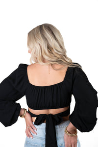 Last To Leave Black Crop Top