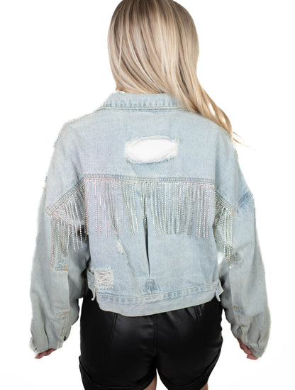 Denim Rhinestone Jacket