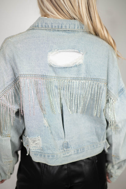 Denim Rhinestone Jacket