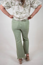 Olive High Rise Distressed Pants