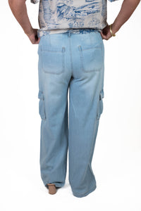 High Rise Wide Leg Cargo Jeans