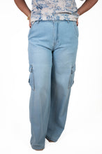 High Rise Wide Leg Cargo Jeans