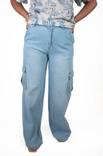 High Rise Wide Leg Cargo Jeans