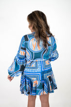 Adorably Yours Navy Printed Balloon Sleeve Dress