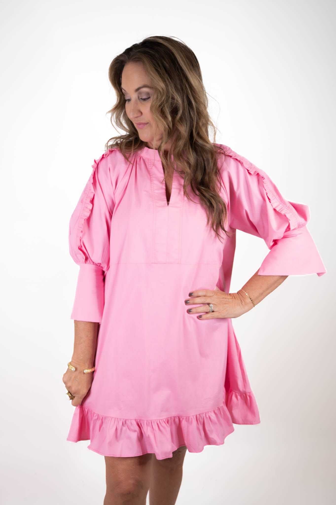 Girly Pink Ruffle Dress