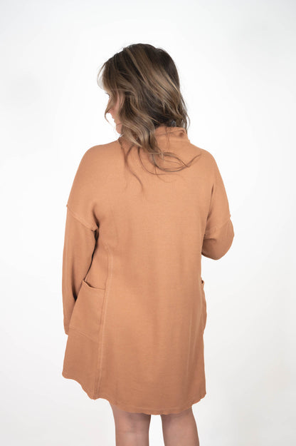 Camel Waffle Knit Dress