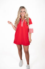 End Zone Elegance Red/White Tunic