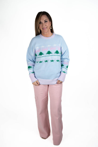 Blue Christmas Tree Sweater