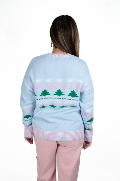 Blue Christmas Tree Sweater