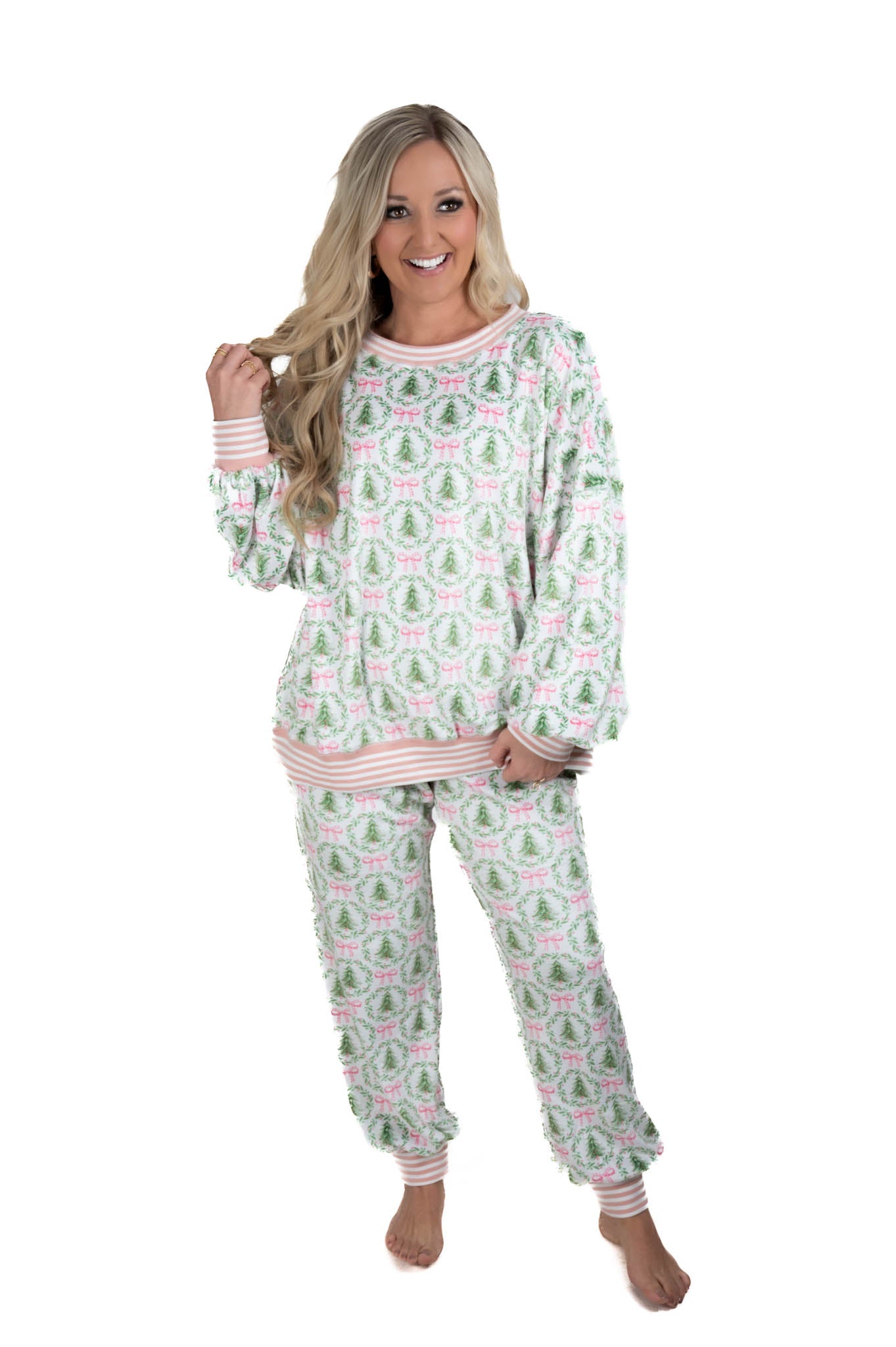 Christmas Tree/Bow Cozy Pajama Top