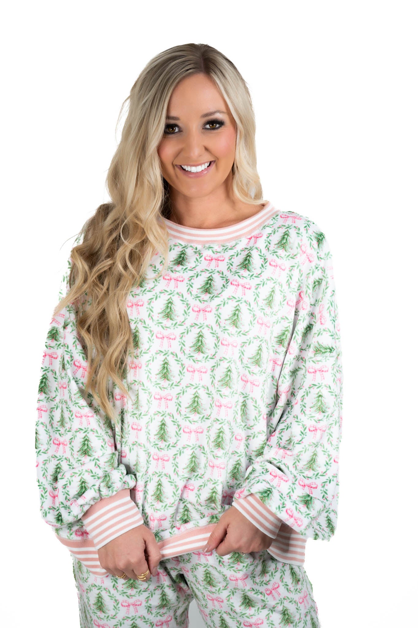 Christmas Tree/Bow Cozy Pajama Top