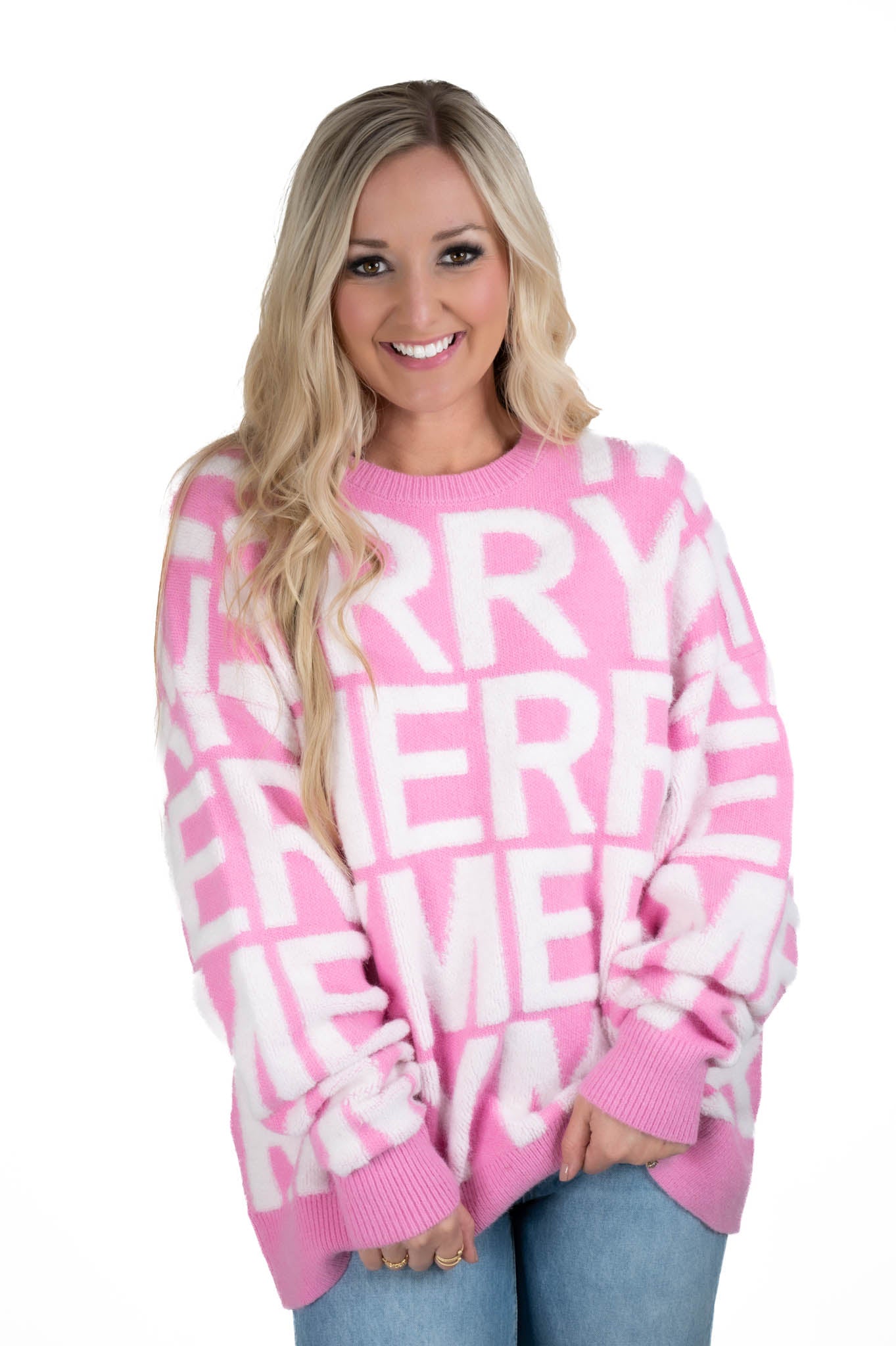 Pink Merry 3D Yarn Sweater