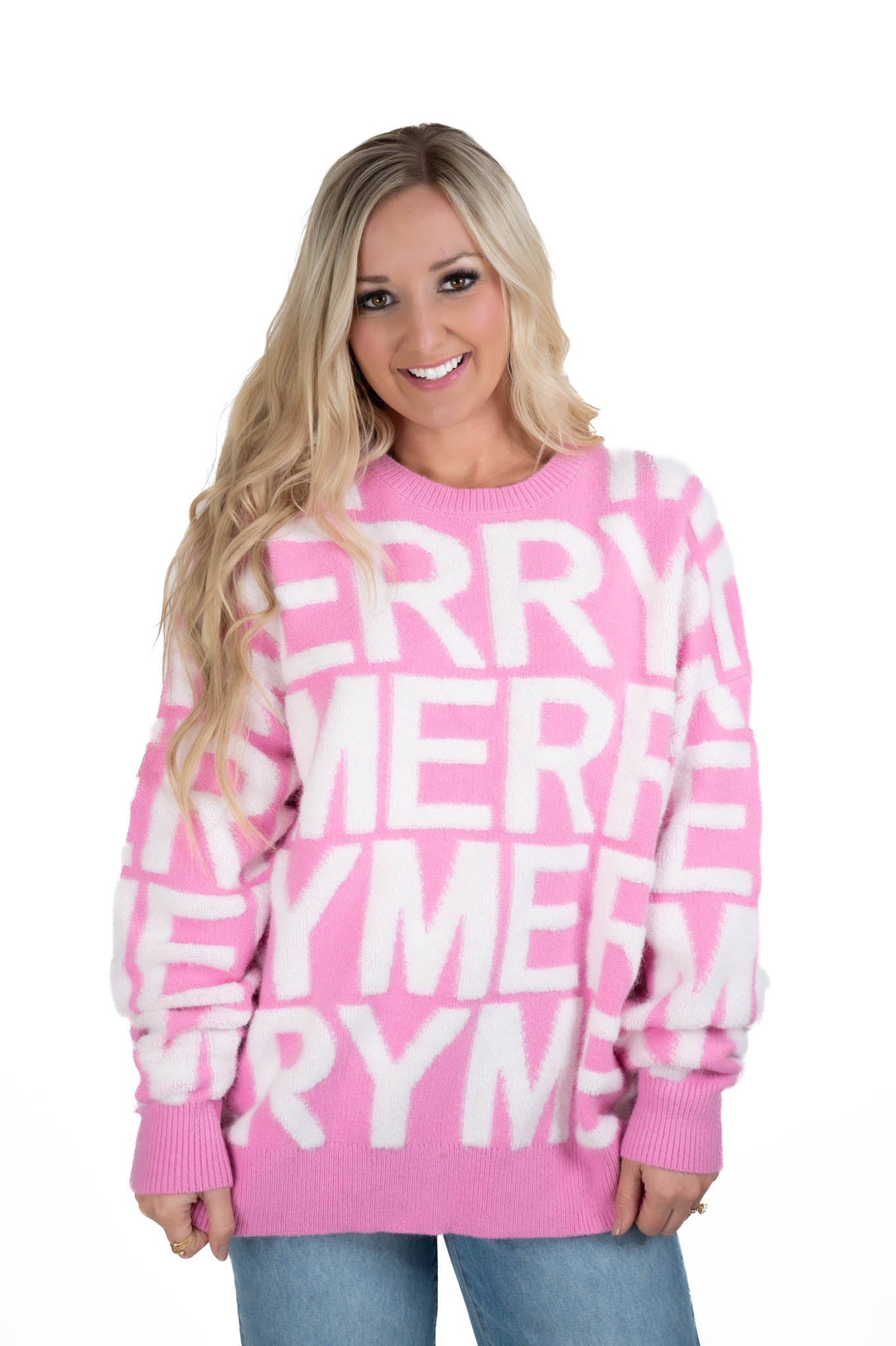 Pink Merry 3D Yarn Sweater