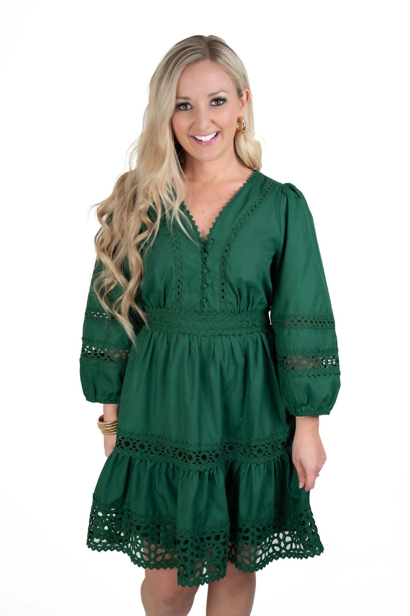 Green Crochet/Lace Dress