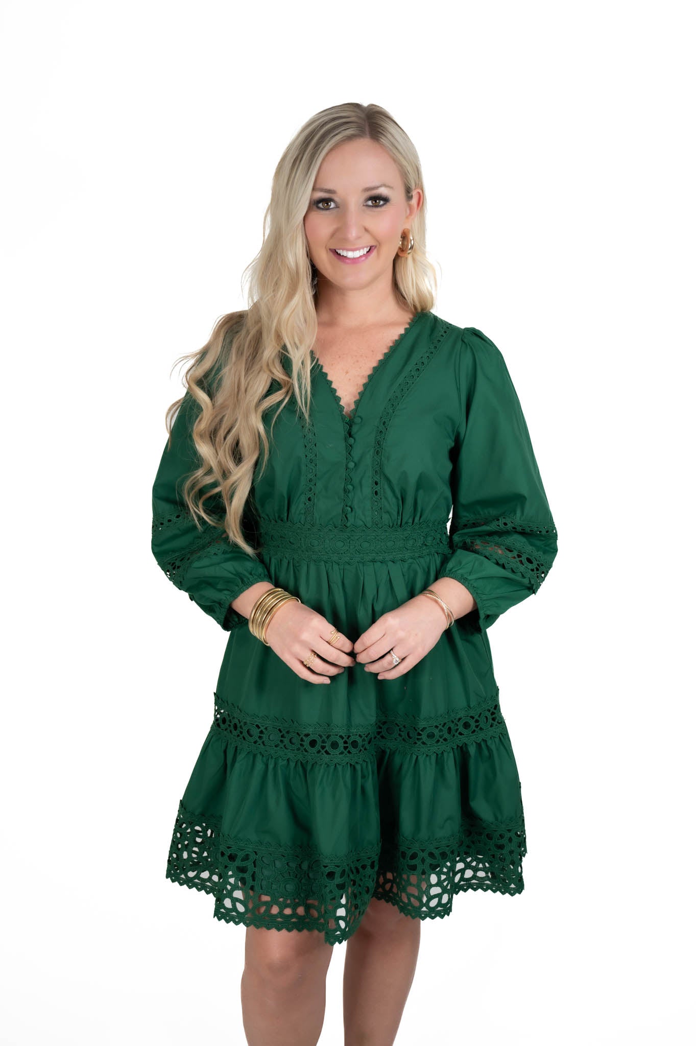 Green Crochet/Lace Dress